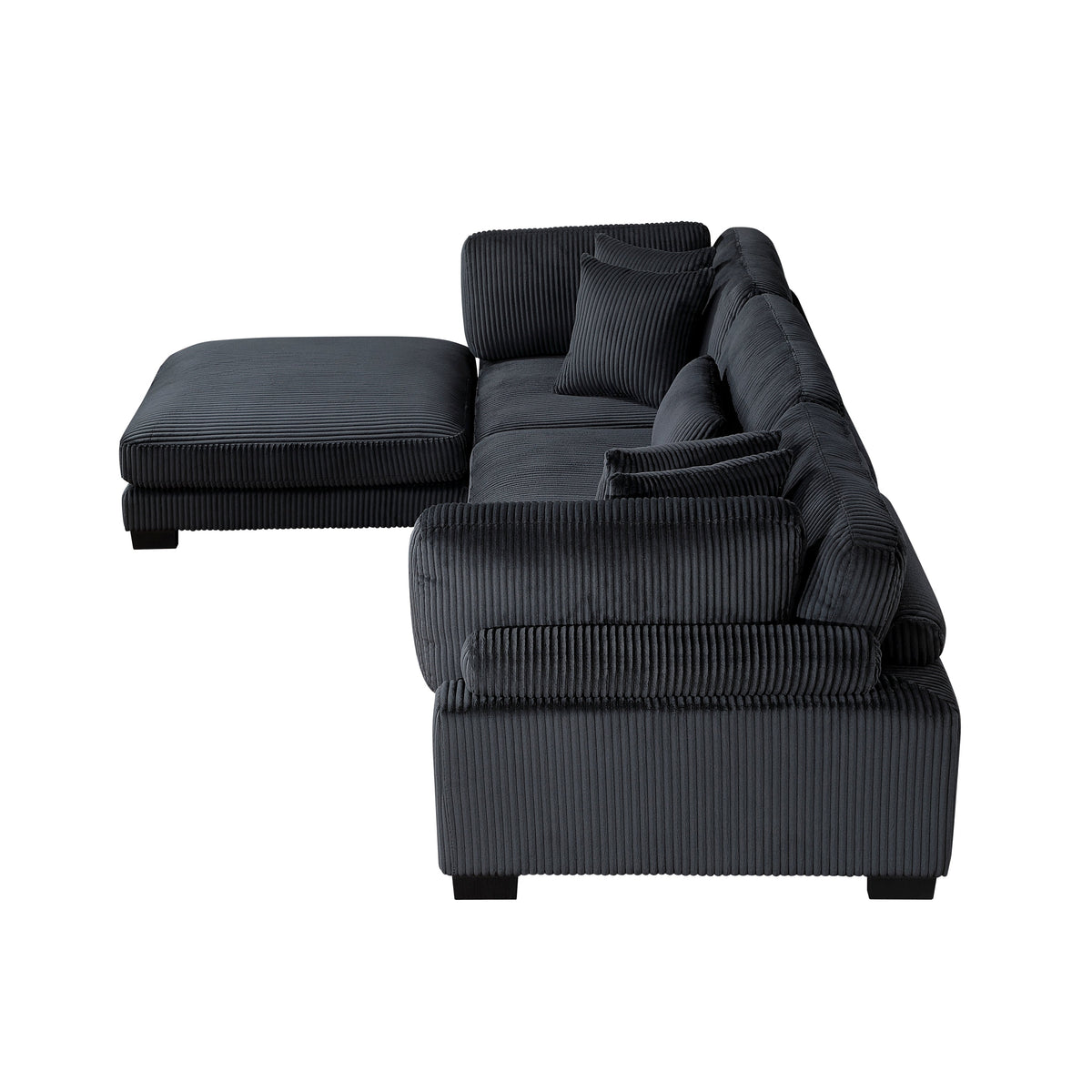 Traverse Black 4-Piece Modular Sectional with Ottoman by Homelegance at Eve Furniture