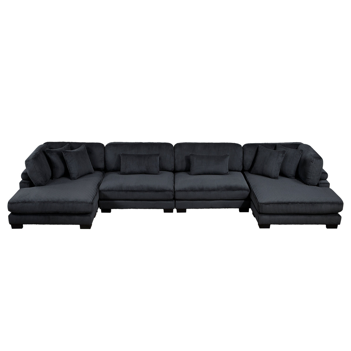 Traverse Black 4-Piece Modular Sectional with Reversible Chaises by Homelegance at Eve Furniture