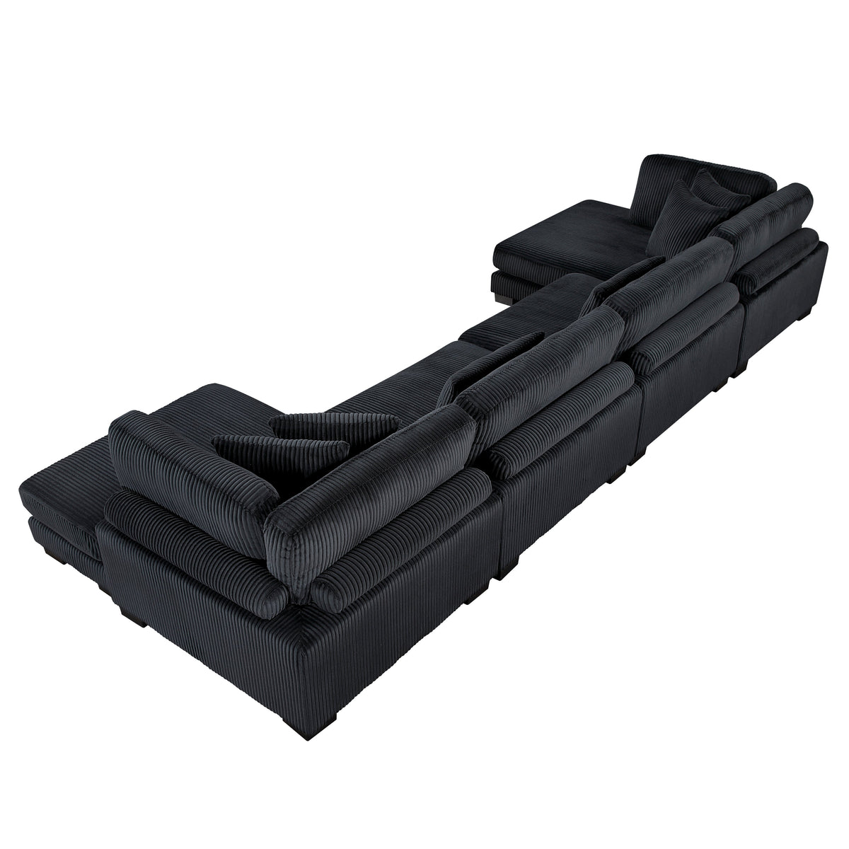 Traverse Black 4-Piece Modular Sectional with Reversible Chaises by Homelegance at Eve Furniture
