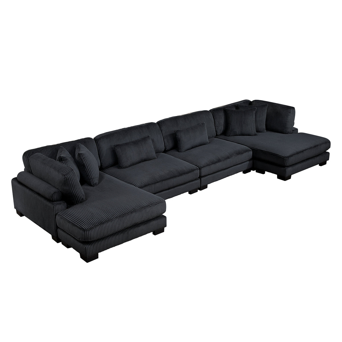 Traverse Black 4-Piece Modular Sectional with Reversible Chaises by Homelegance at Eve Furniture