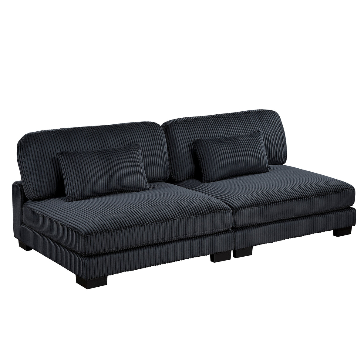 Traverse Black 5-Piece Corduroy Modular Sectional by Homelegance at Eve Furniture