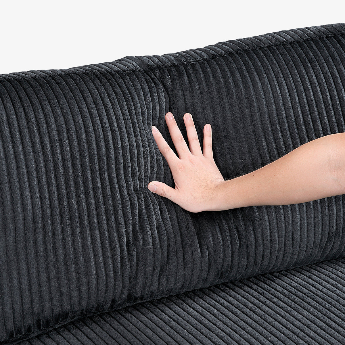 Traverse Black 5-Piece Corduroy Modular Sectional by Homelegance at Eve Furniture