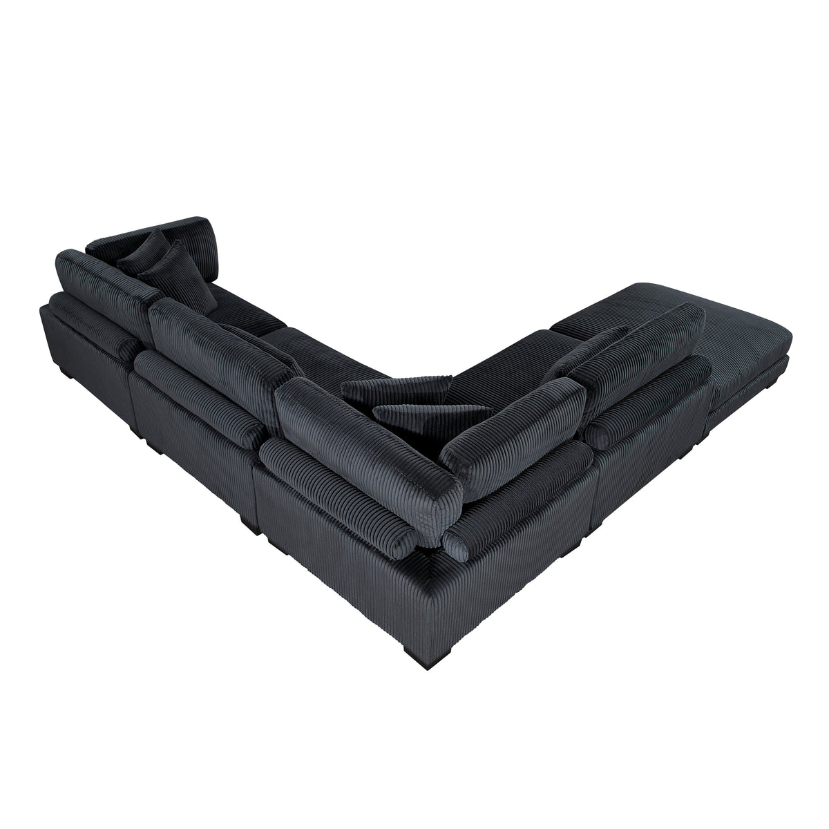 Traverse Black 5-Piece Corduroy Modular Sectional with Ottoman by Homelegance at Eve Furniture