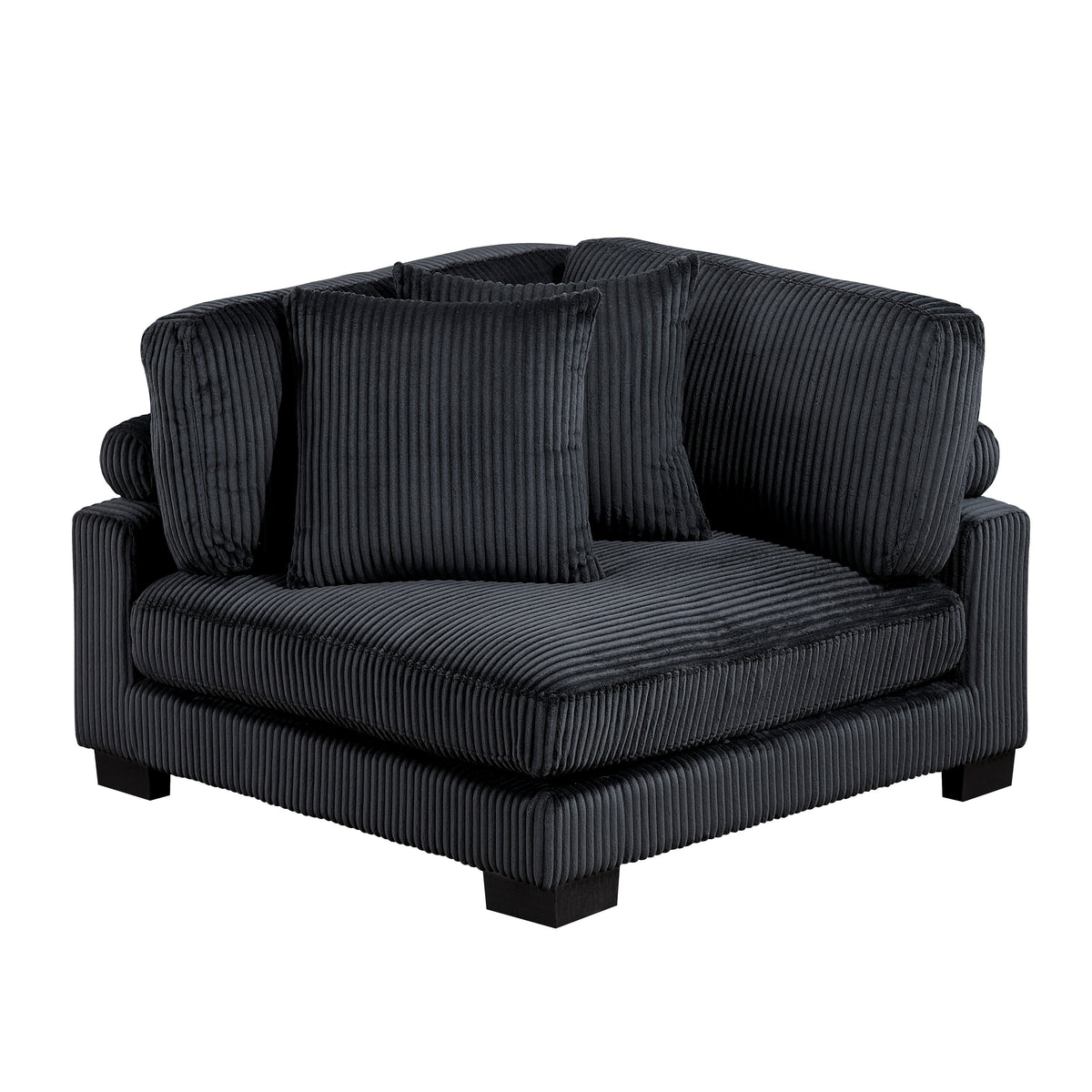 Traverse Black 6-Piece Corduroy Modular Sectional with Ottoman by Homelegance at Eve Furniture