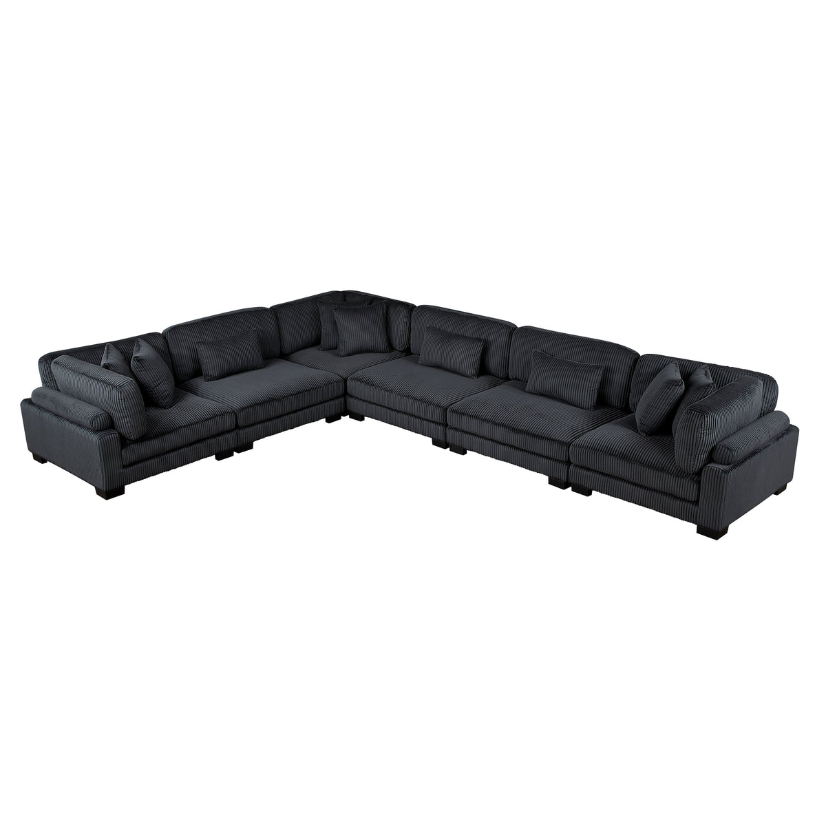 Traverse Black 6-Piece Modular Sectional by Homelegance at Eve Furniture