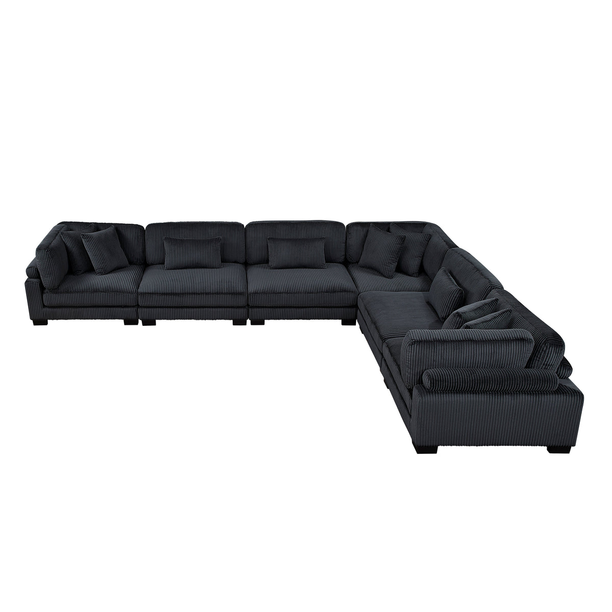 Traverse Black 6-Piece Modular Sectional by Homelegance at Eve Furniture