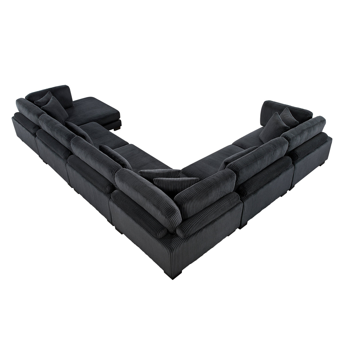 Traverse Black 6-Piece Modular Sectional with Reversible Chaise by Homelegance at Eve Furniture