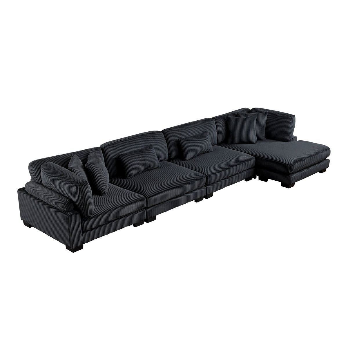 Traverse Black4-Piece Modular Sectional with Reversible Chaise by Homelegance at Eve Furniture