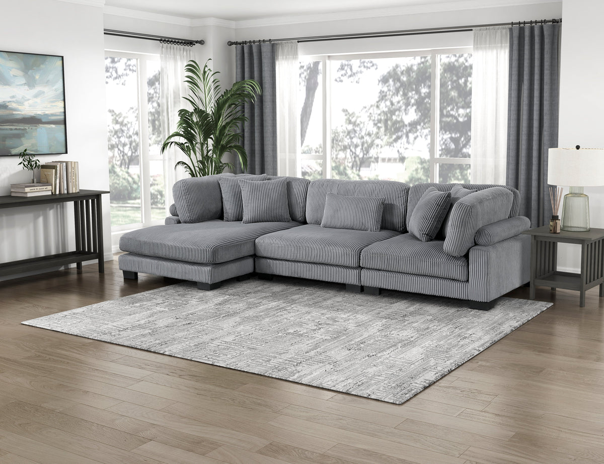 Traverse Gray 3-Piece Modular Sectional with Reversible Chaise by Homelegance at Eve Furniture