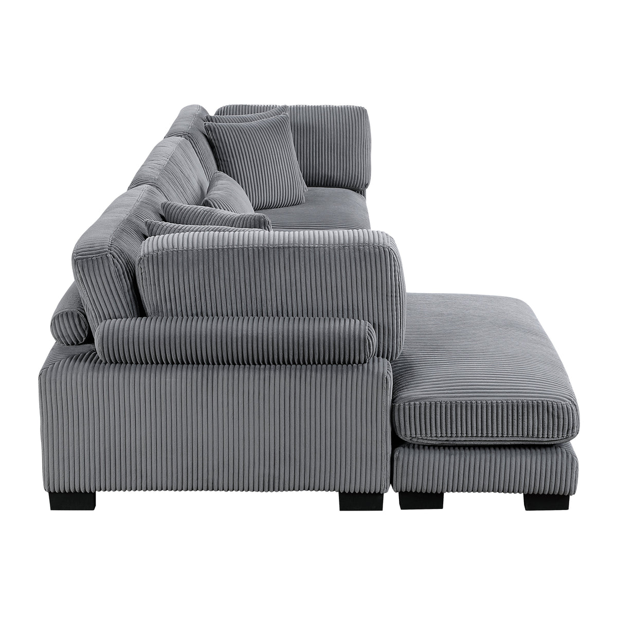 Traverse Gray 3-Piece Modular Sectional with Reversible Chaise by Homelegance at Eve Furniture