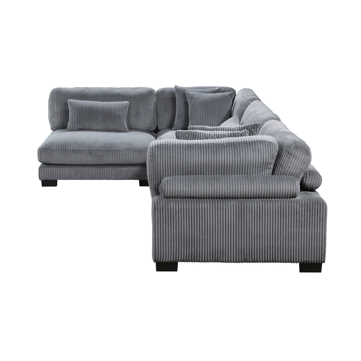 Traverse Gray 4-Piece Corduroy Modular Sectional by Homelegance at Eve Furniture