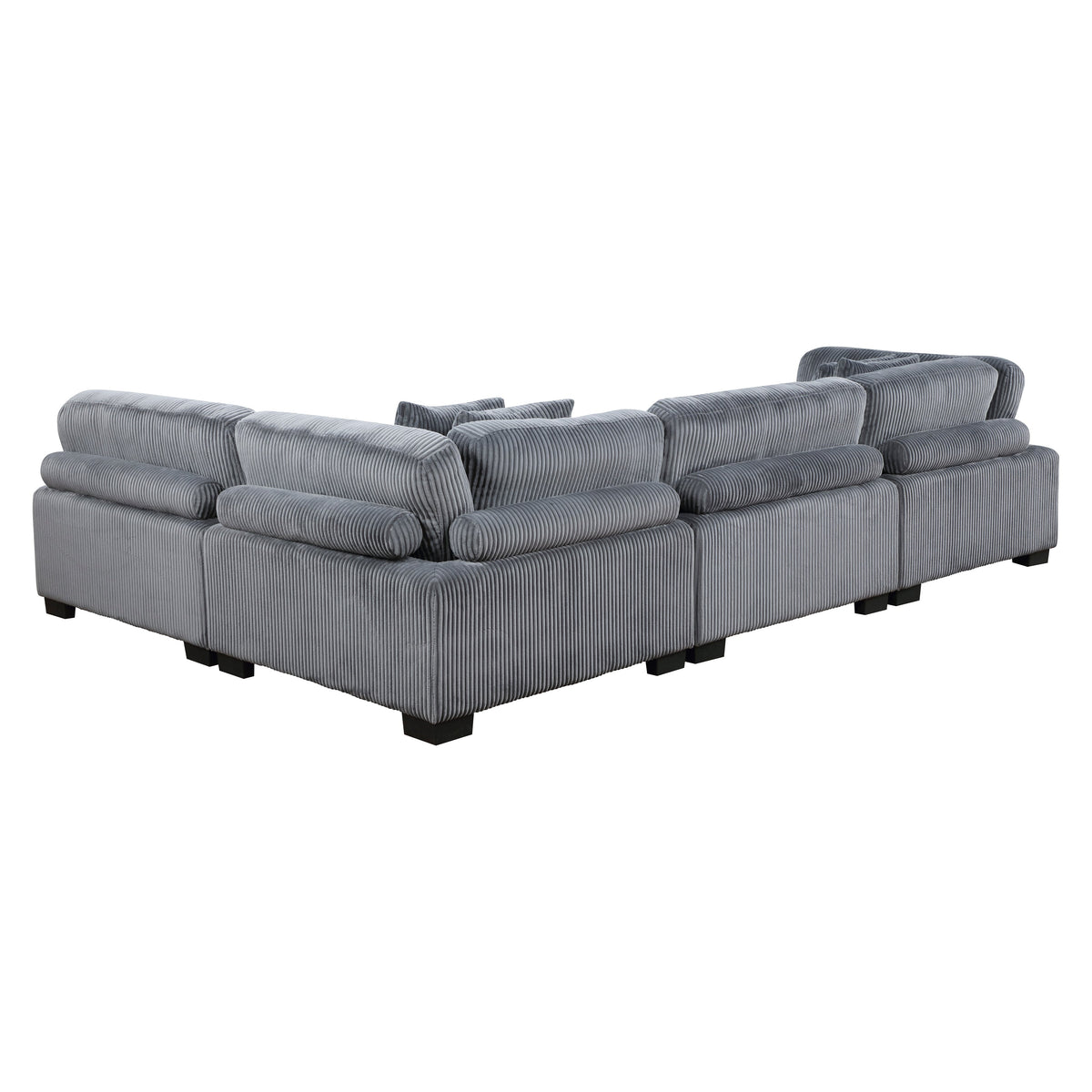 Traverse Gray 4-Piece Corduroy Modular Sectional by Homelegance at Eve Furniture