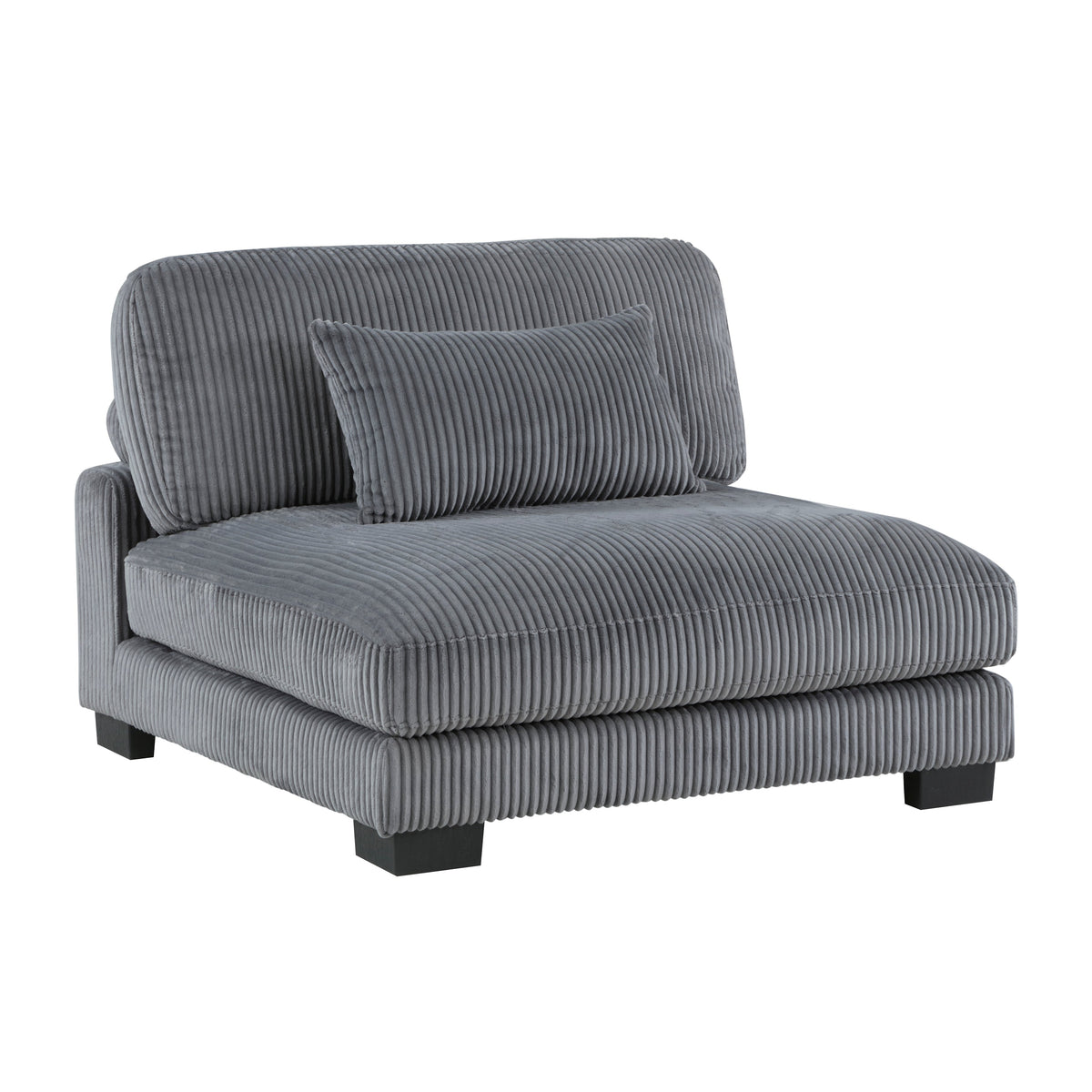 Traverse Gray 4-Piece Corduroy Modular Sectional with Ottoman by Homelegance at Eve Furniture