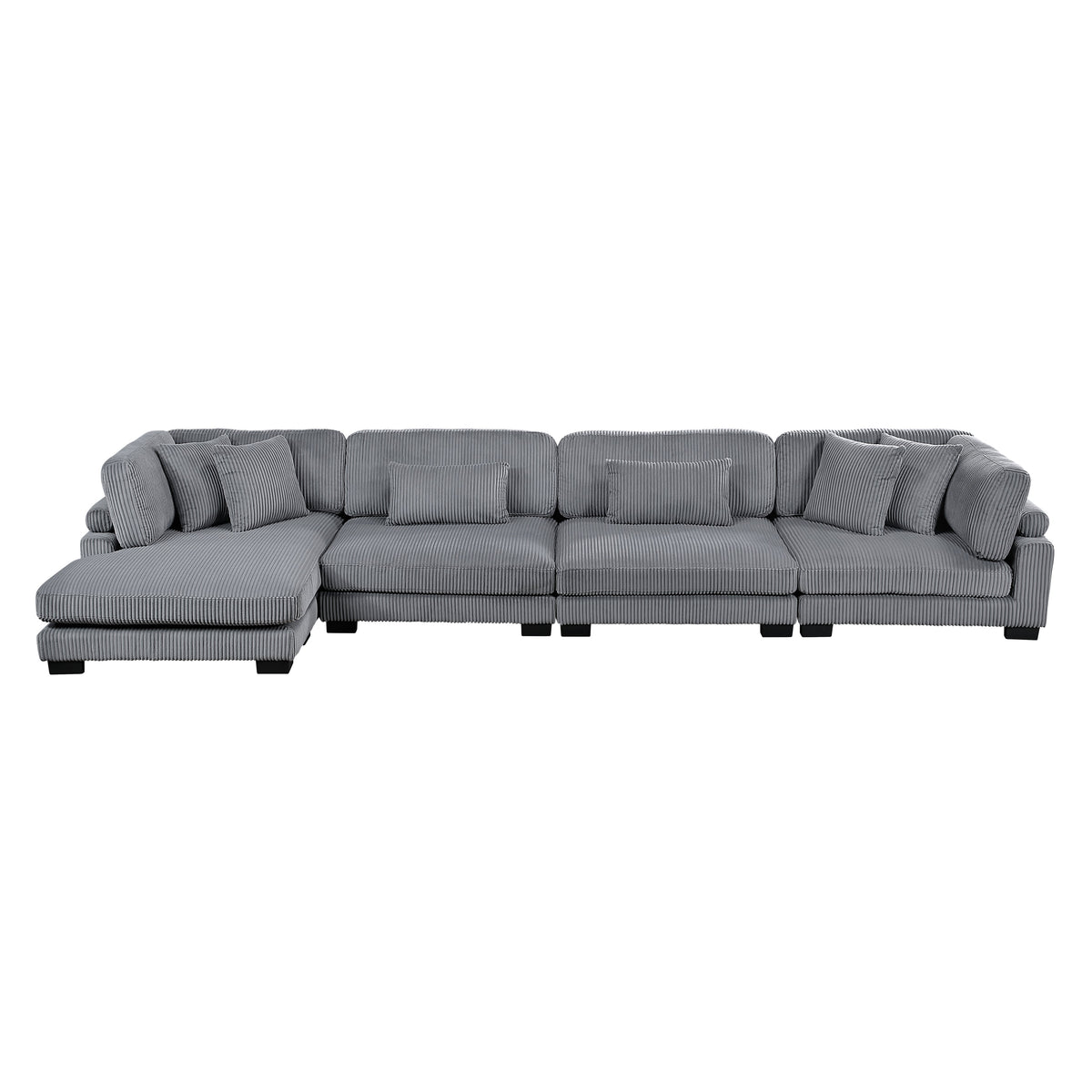 Traverse Gray 4-Piece Modular Sectional with Reversible Chaise by Homelegance at Eve Furniture