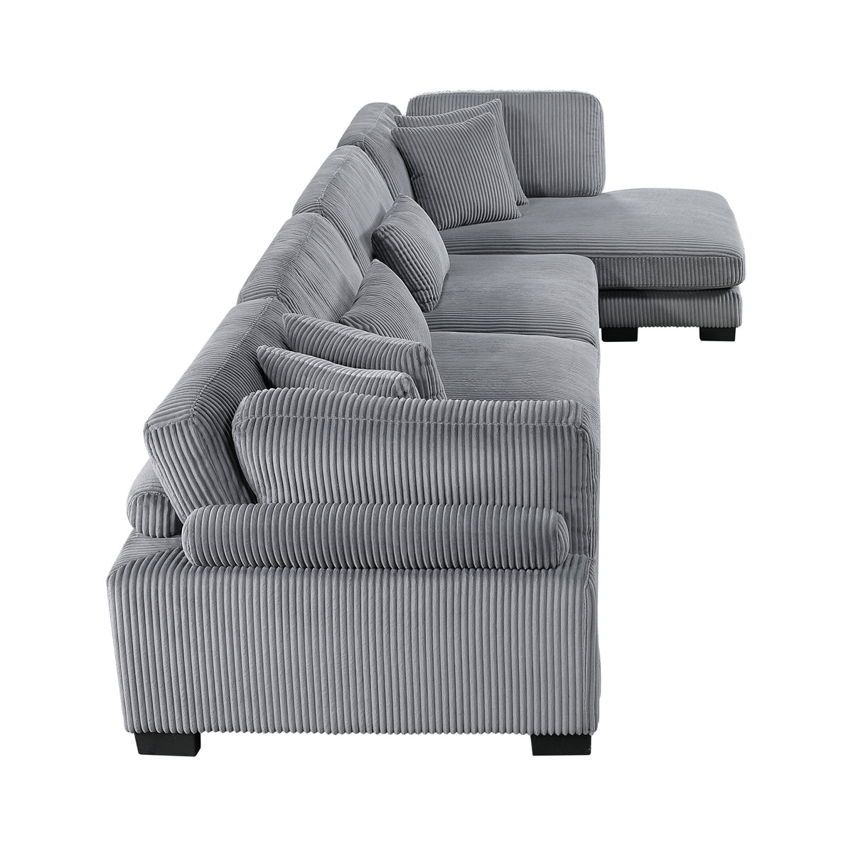 Traverse Gray 4-Piece Modular Sectional with Reversible Chaise by Homelegance at Eve Furniture