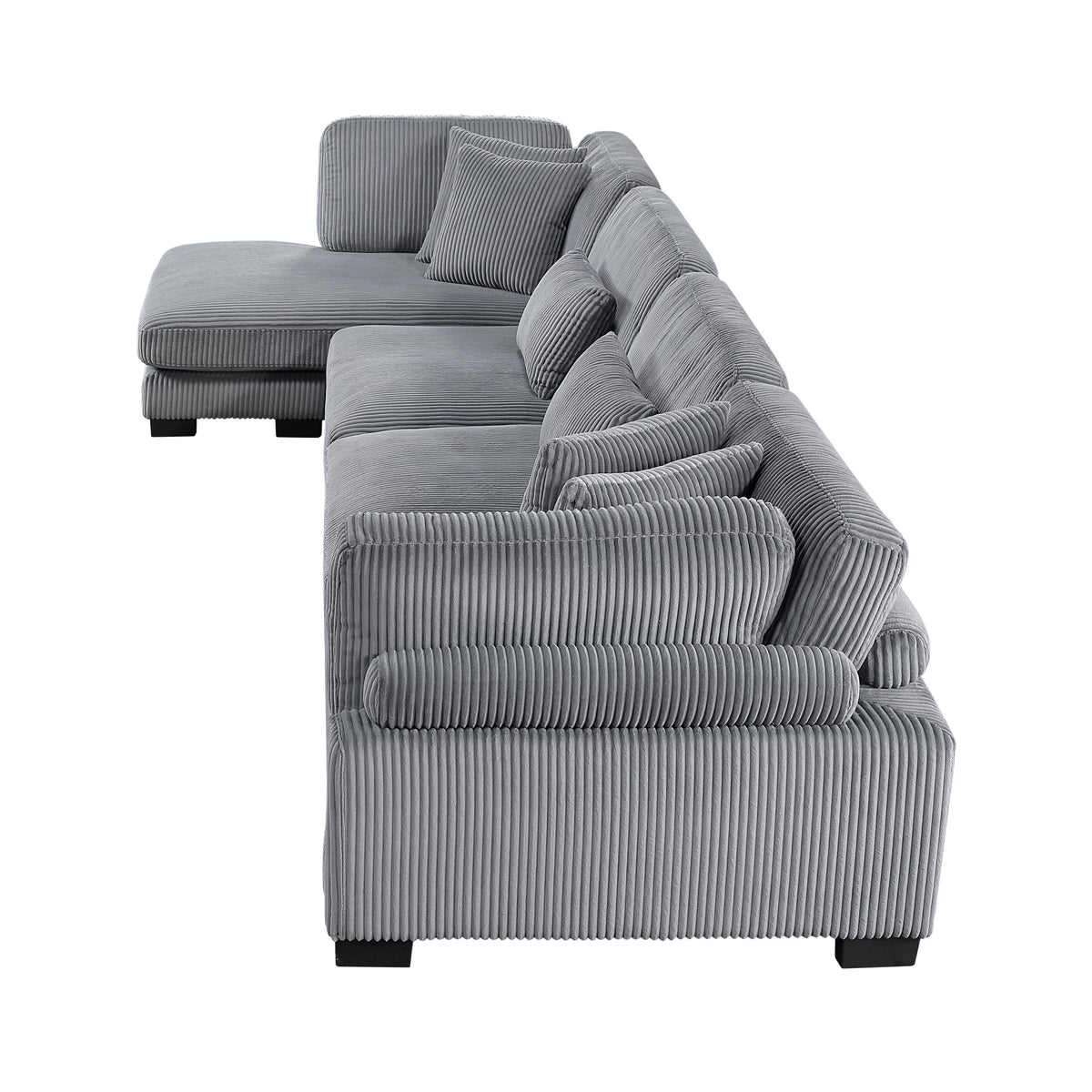 Traverse Gray 4-Piece Modular Sectional with Reversible Chaise by Homelegance at Eve Furniture