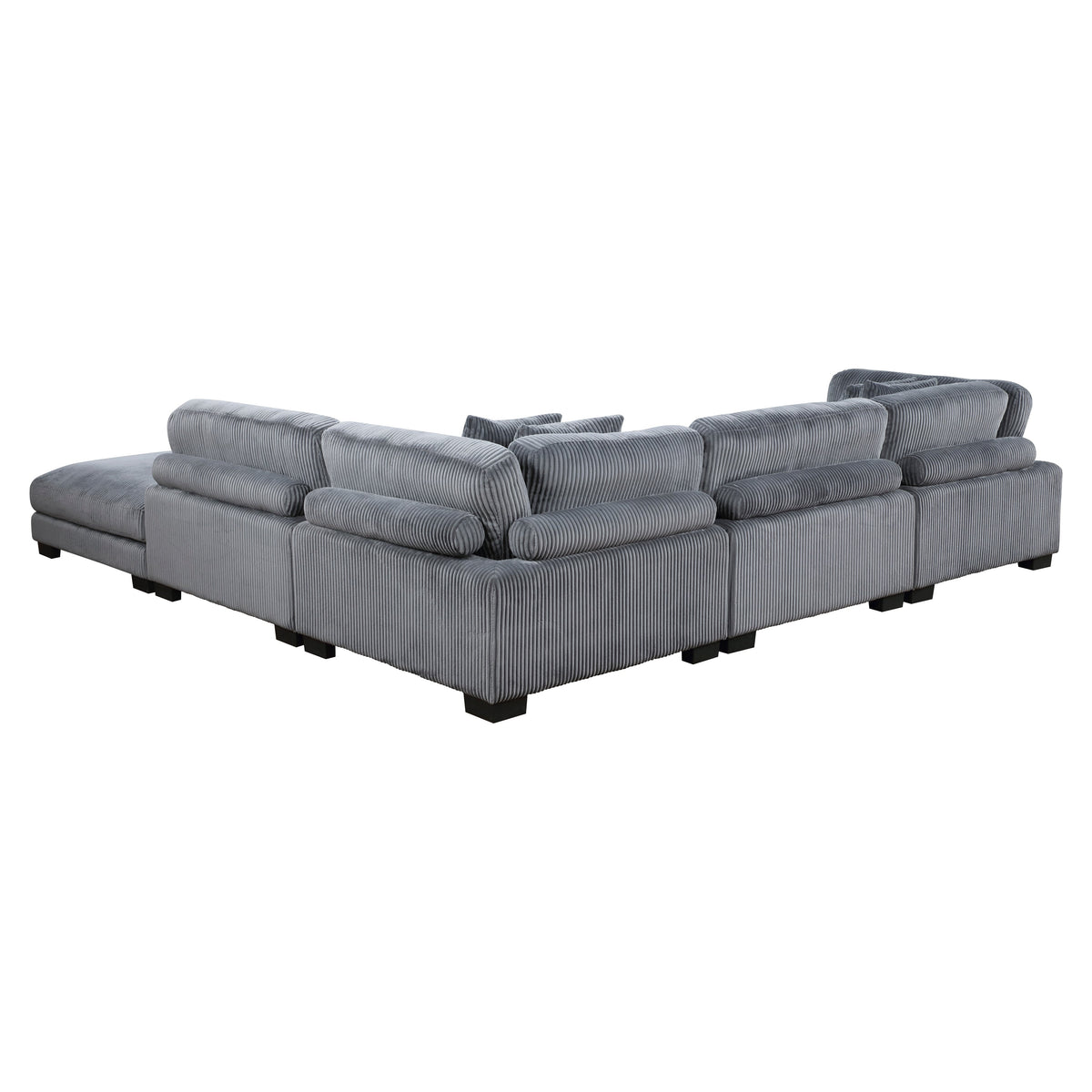 Traverse Gray 5-Piece Corduroy Modular Sectional with Ottoman by Homelegance at Eve Furniture