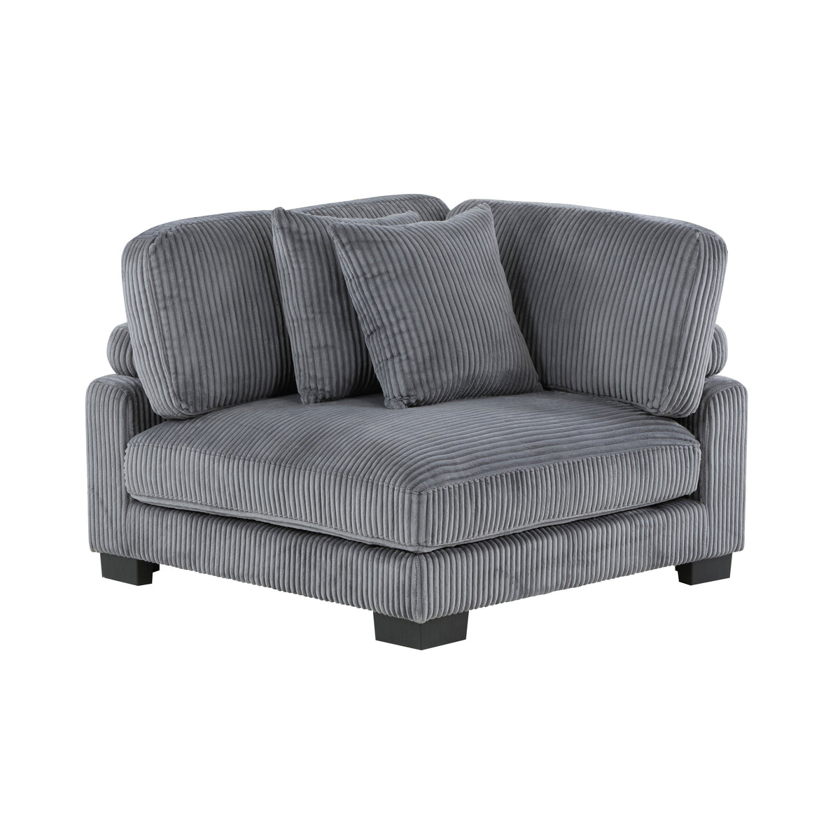 Traverse Gray 5-Piece Corduroy Modular Sectional with Ottoman by Homelegance at Eve Furniture