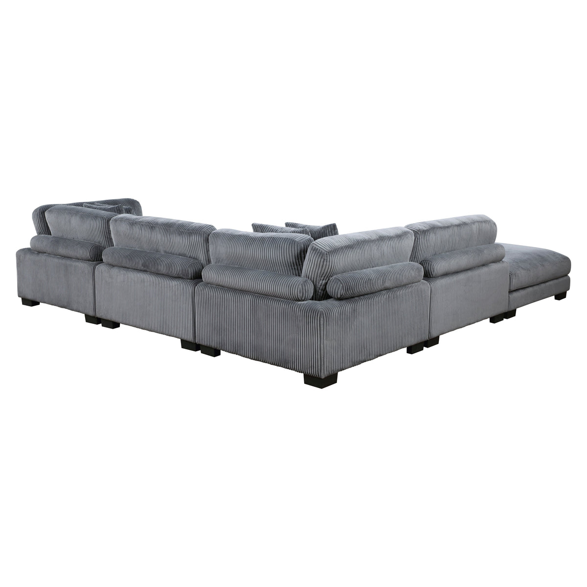 Traverse Gray 5-Piece Corduroy Modular Sectional with Ottoman by Homelegance at Eve Furniture