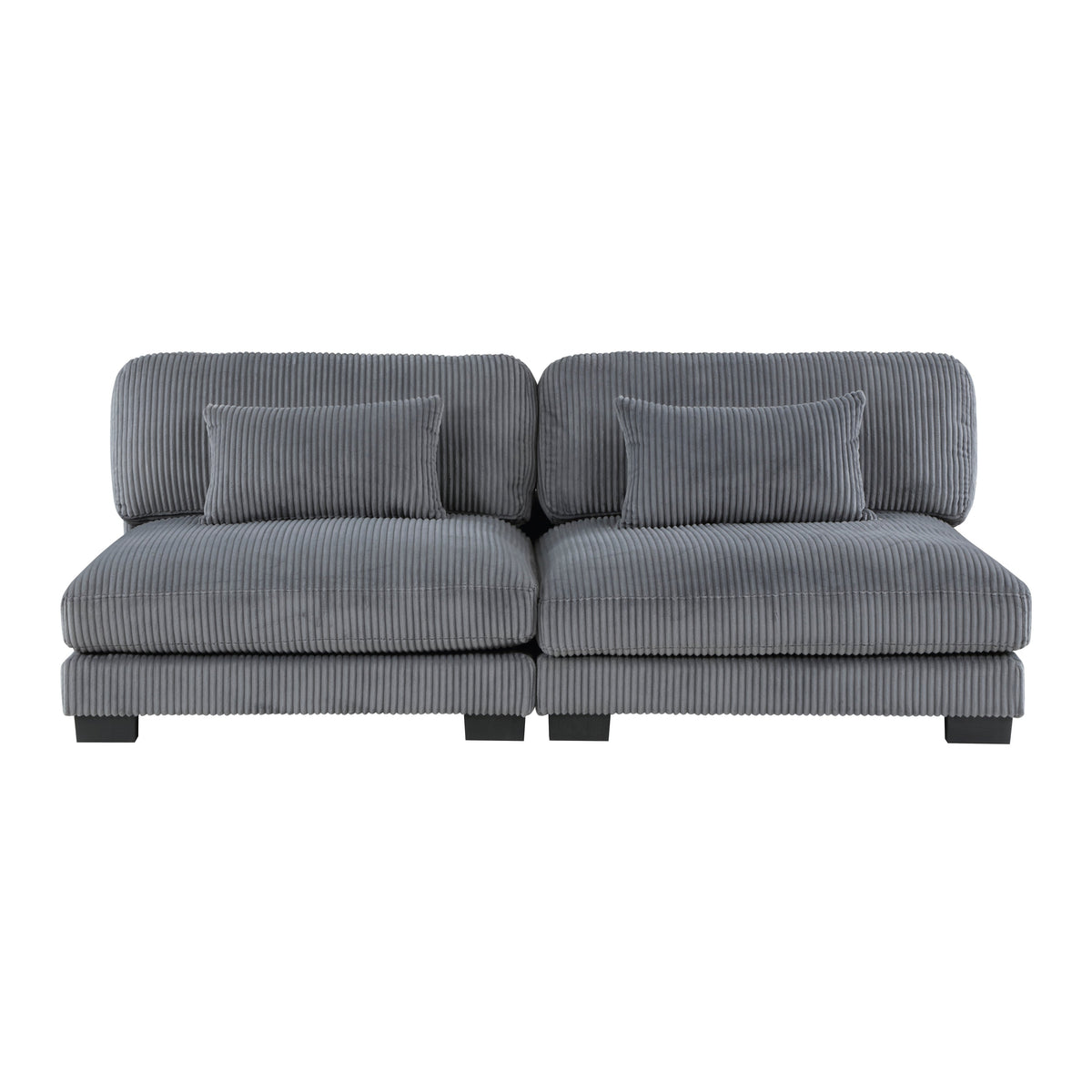 Traverse Gray 6-Piece Corduroy Modular Sectional with Ottomans by Homelegance at Eve Furniture