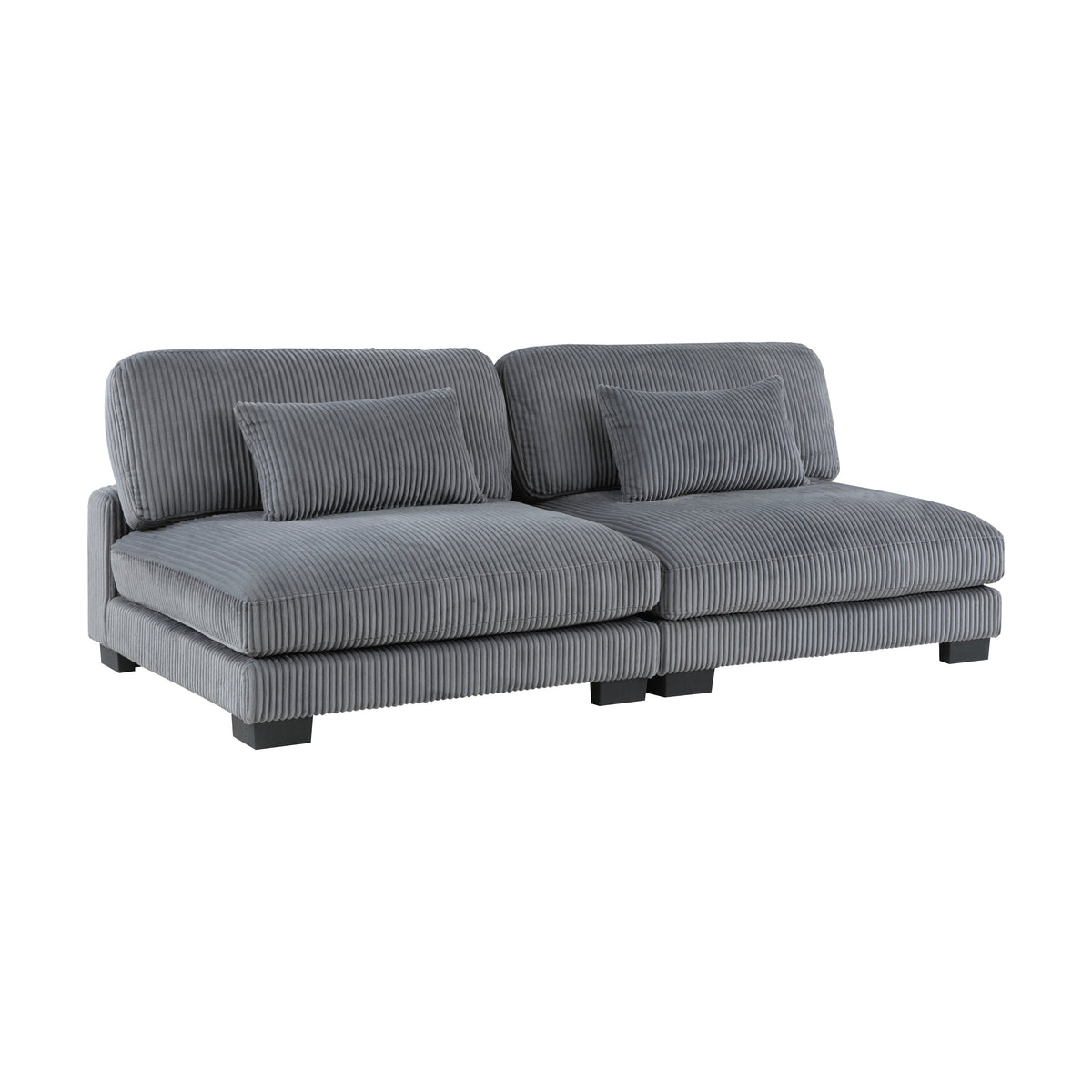 Traverse Gray 6-Piece Corduroy Modular Sectional with Ottomans by Homelegance at Eve Furniture