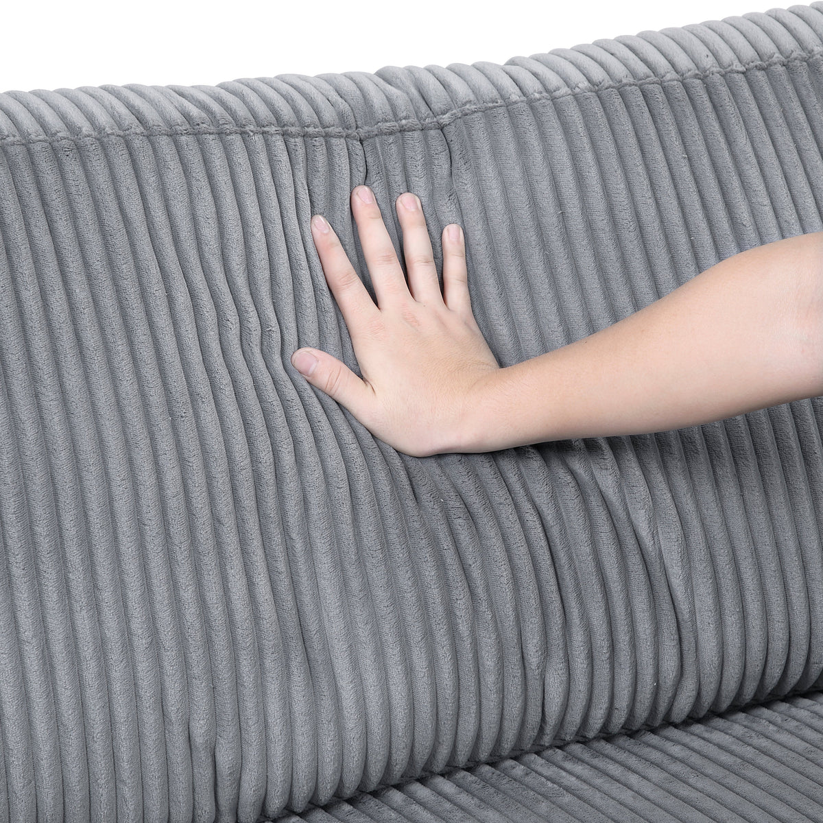 Traverse Gray 6-Piece Corduroy Modular Sectional with Ottomans by Homelegance at Eve Furniture