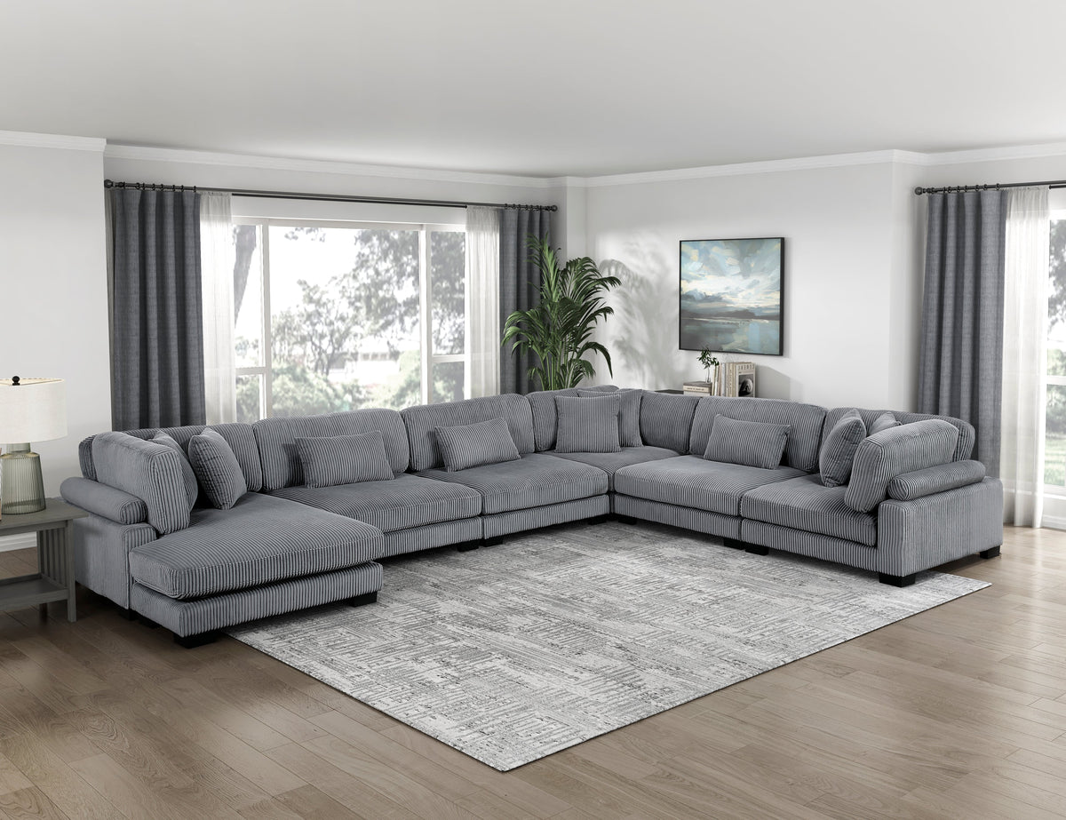 Traverse Gray 6-Piece Modular Sectional with Reversible Chaise by Homelegance at Eve Furniture