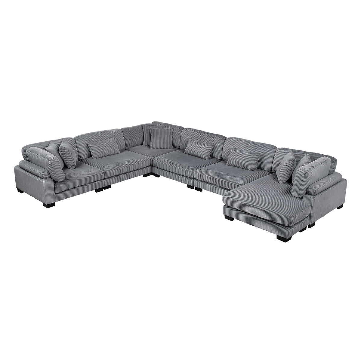 Traverse Gray 6-Piece Modular Sectional with Reversible Chaise by Homelegance at Eve Furniture