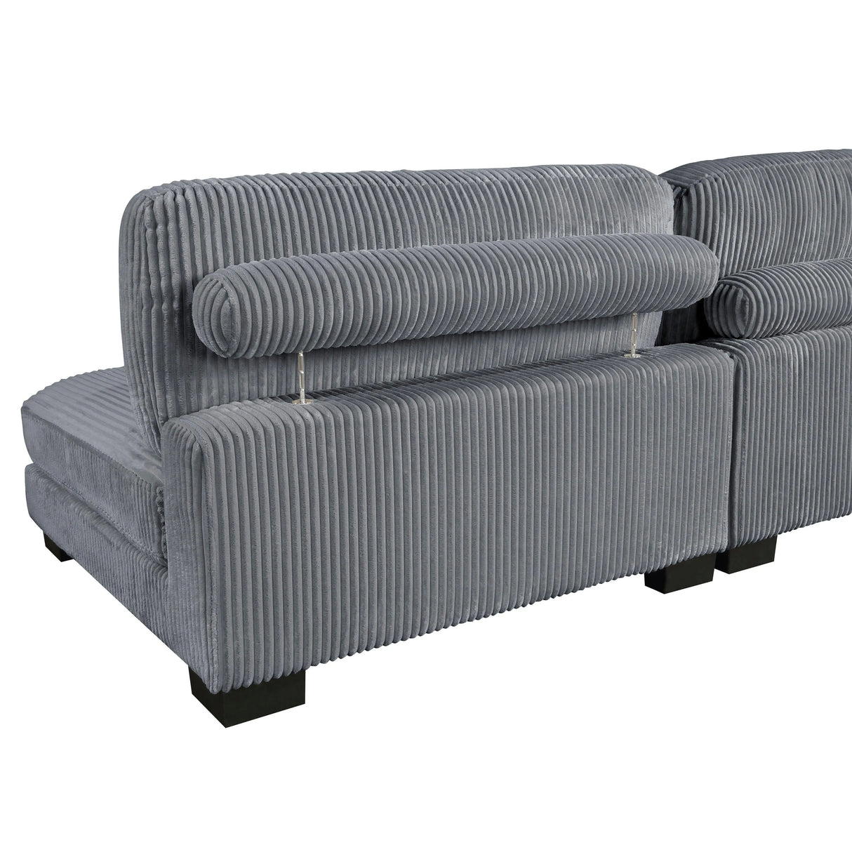Traverse Gray Corduroy 6-Piece Modular Sectional with Ottoman by Homelegance at Eve Furniture