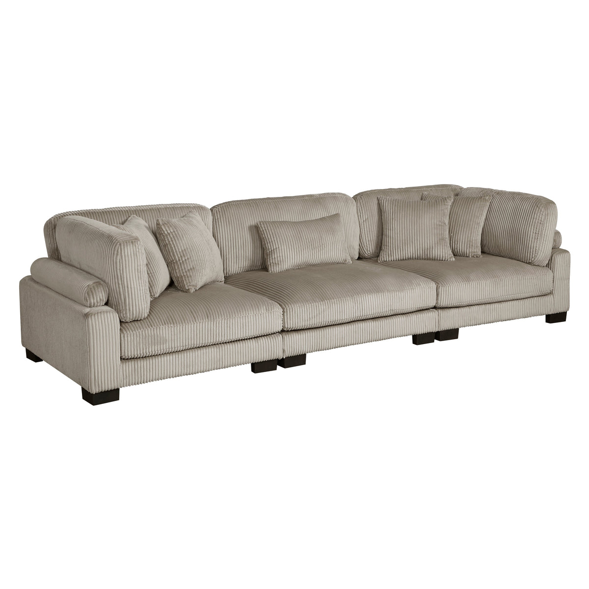 Traverse Taupe 3-Piece Corduroy Modular Sofa by Homelegance at Eve Furniture