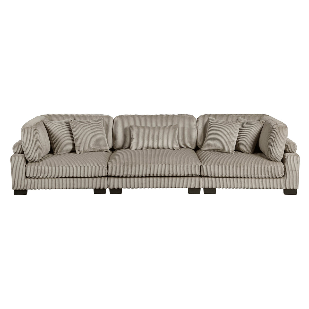 Traverse Taupe 3-Piece Corduroy Modular Sofa by Homelegance at Eve Furniture