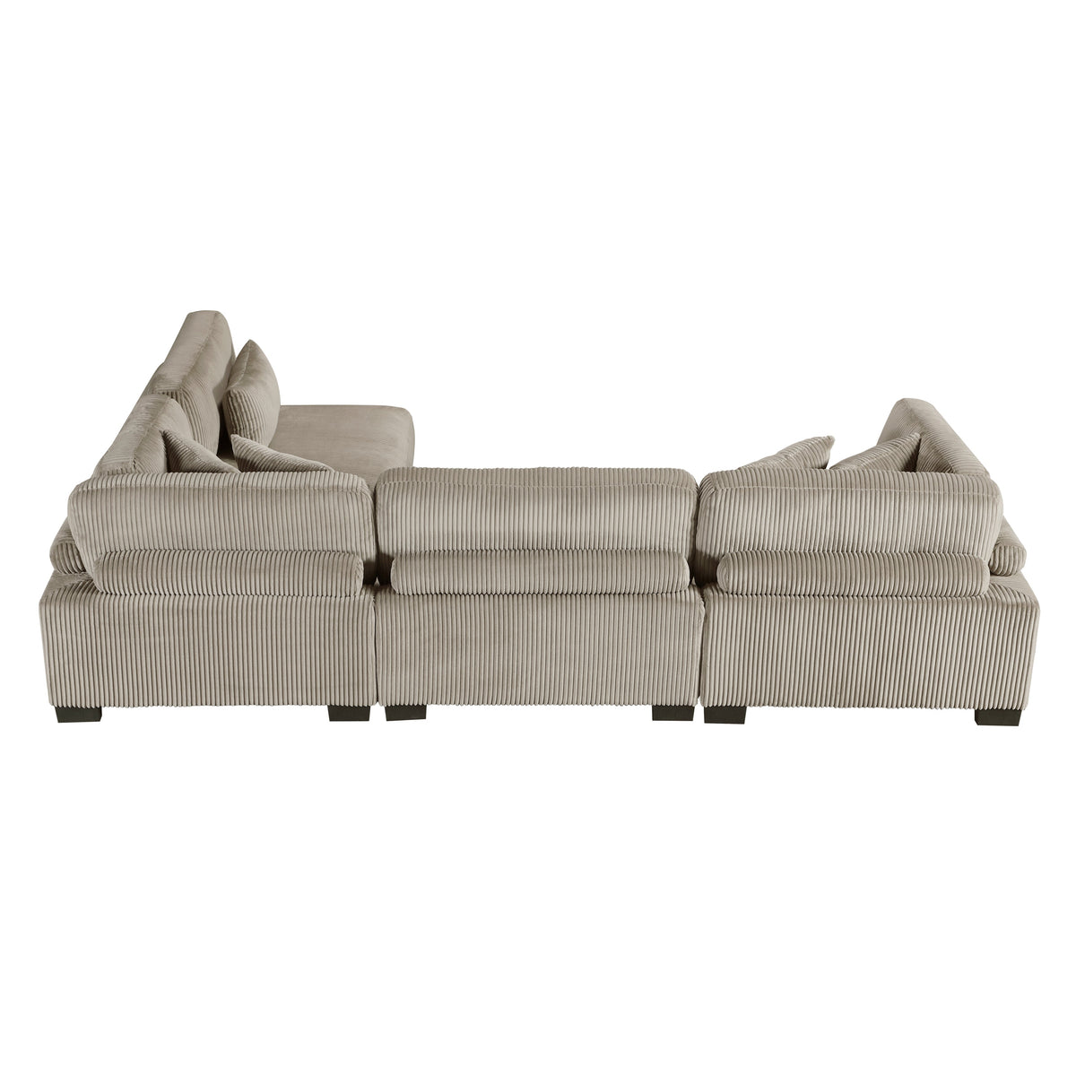 Traverse Taupe 4-Piece Corduroy Modular Sectional by Homelegance at Eve Furniture