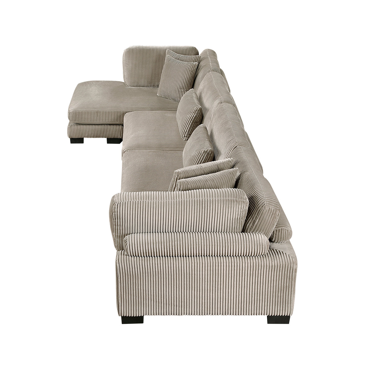 Traverse Taupe 4-Piece Modular Sectional with Reversible Chaise by Homelegance at Eve Furniture