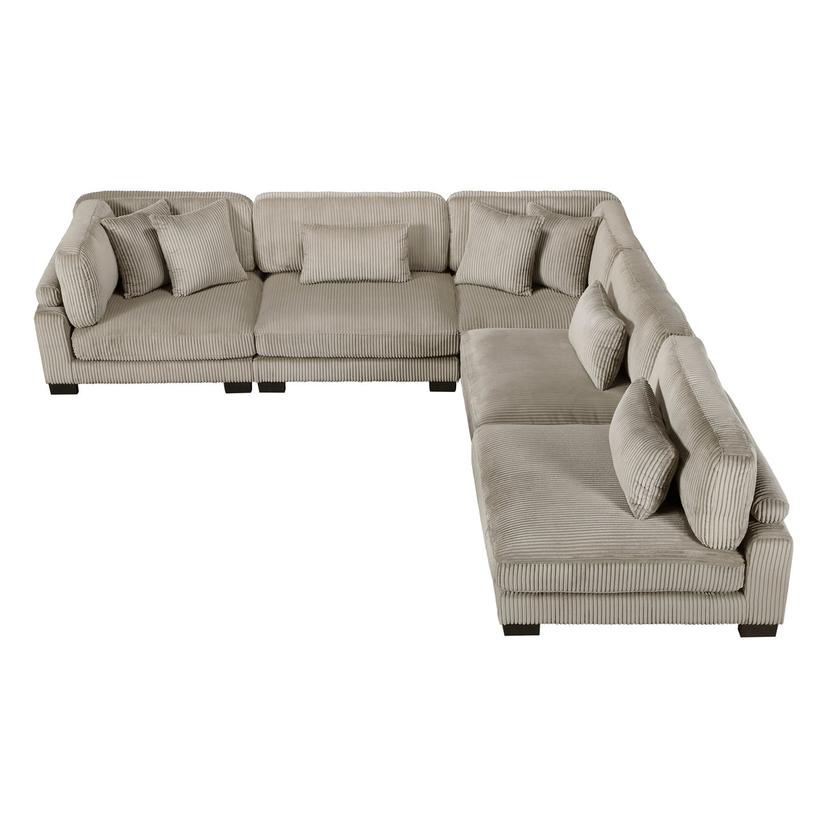 Traverse Taupe 5-Piece Corduroy Modular Sectional by Homelegance at Eve Furniture