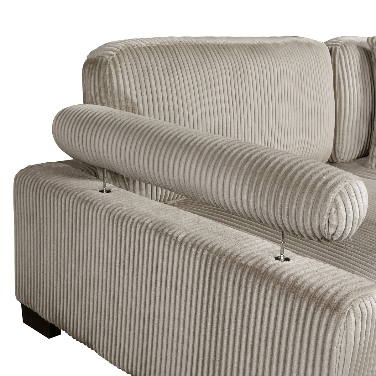 Traverse Taupe 5-Piece Corduroy Modular Sectional with Ottoman by Homelegance at Eve Furniture