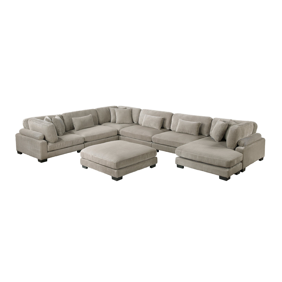 Traverse Taupe 6-Piece Modular Sectional with Reversible Chaise by Homelegance at Eve Furniture