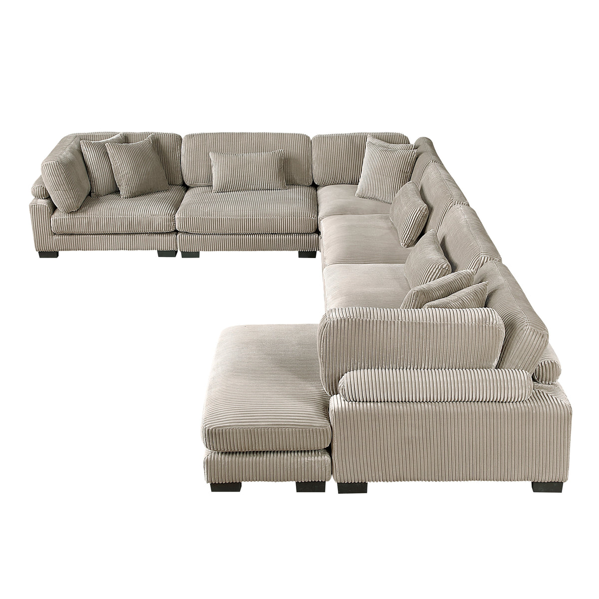 Traverse Taupe 6-Piece Modular Sectional with Reversible Chaise by Homelegance at Eve Furniture