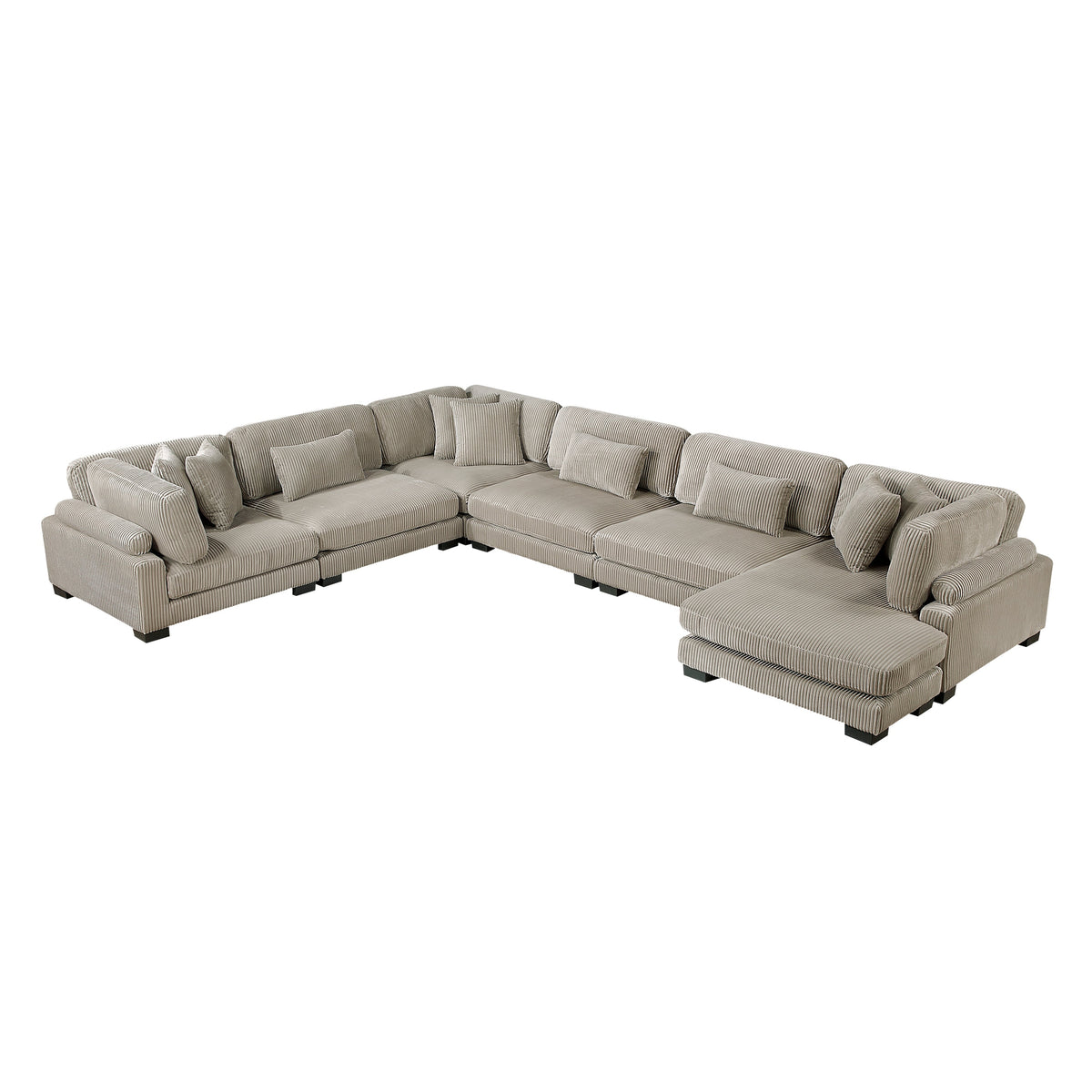 Traverse Taupe 6-Piece Modular Sectional with Reversible Chaise by Homelegance at Eve Furniture