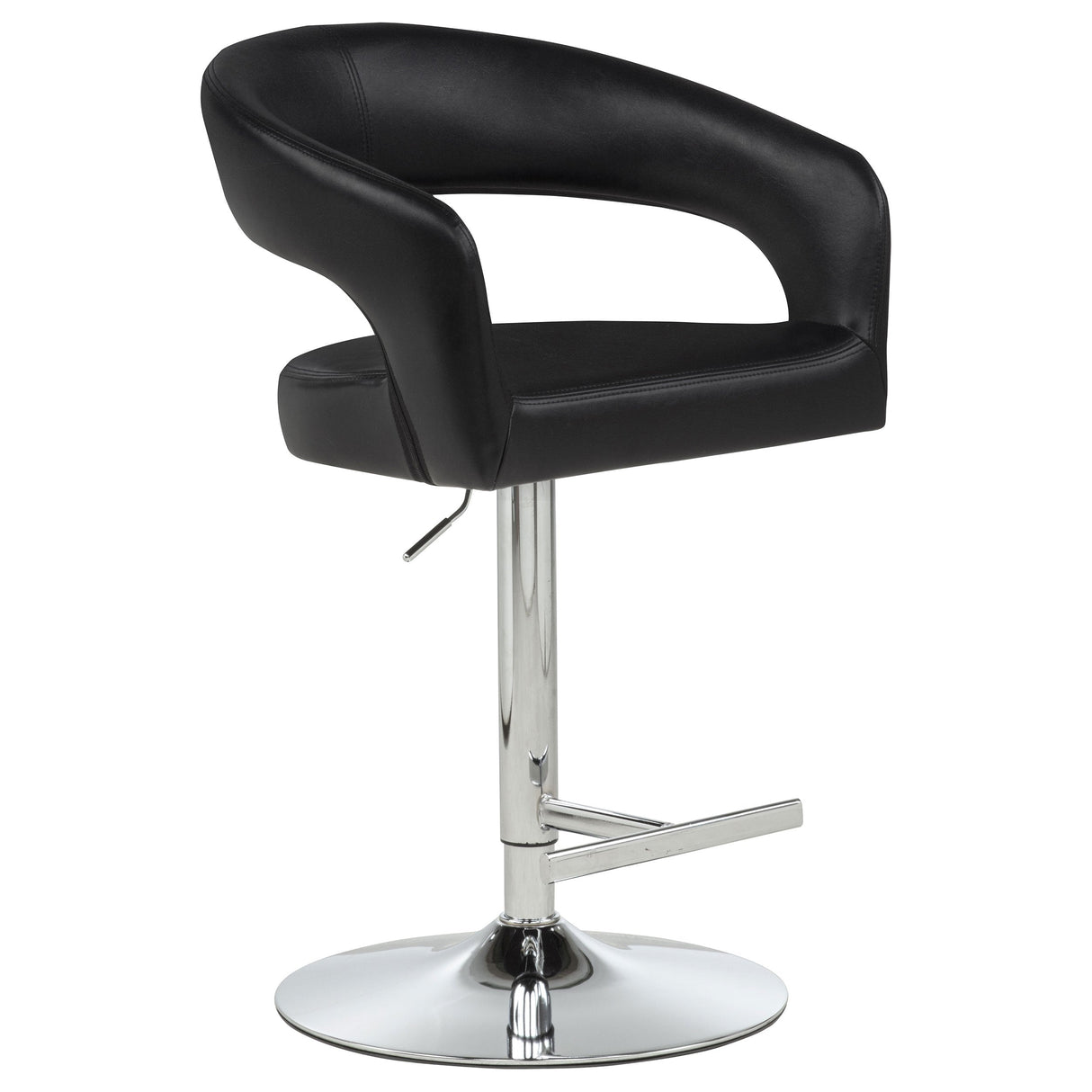 Travia Black Leatherette Upholstered Adjustable Bar Stool by Coaster at Eve Furniture