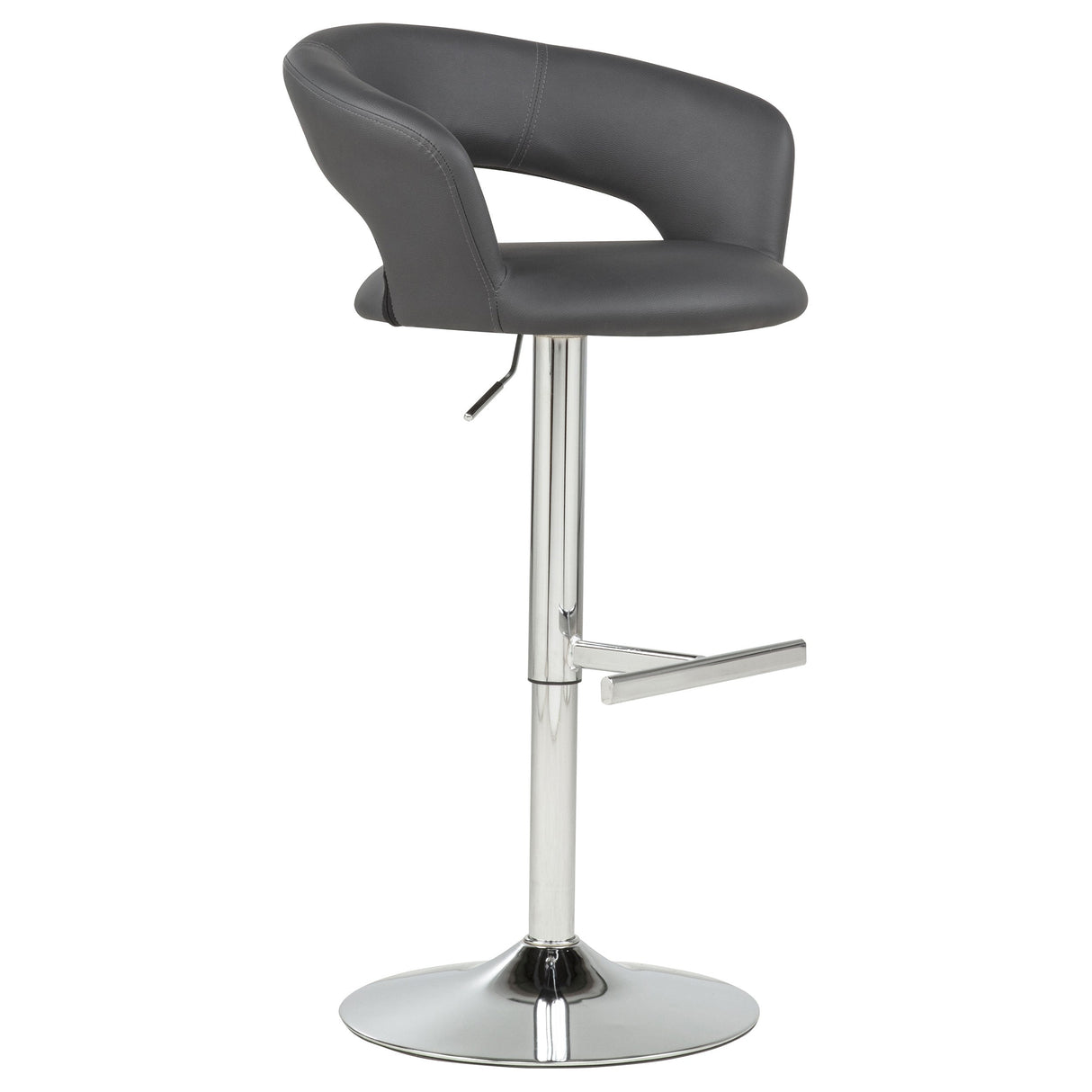 Travia Grey And Chrome Adjustable Leatherette Swivel Bar Stool by Coaster at Eve Furniture