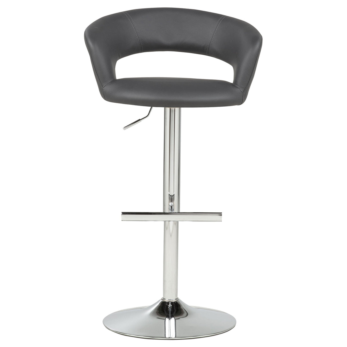 Travia Grey And Chrome Adjustable Leatherette Swivel Bar Stool by Coaster at Eve Furniture