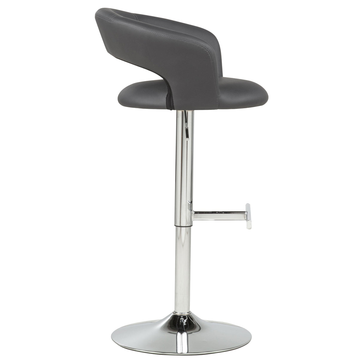 Travia Grey And Chrome Adjustable Leatherette Swivel Bar Stool by Coaster at Eve Furniture