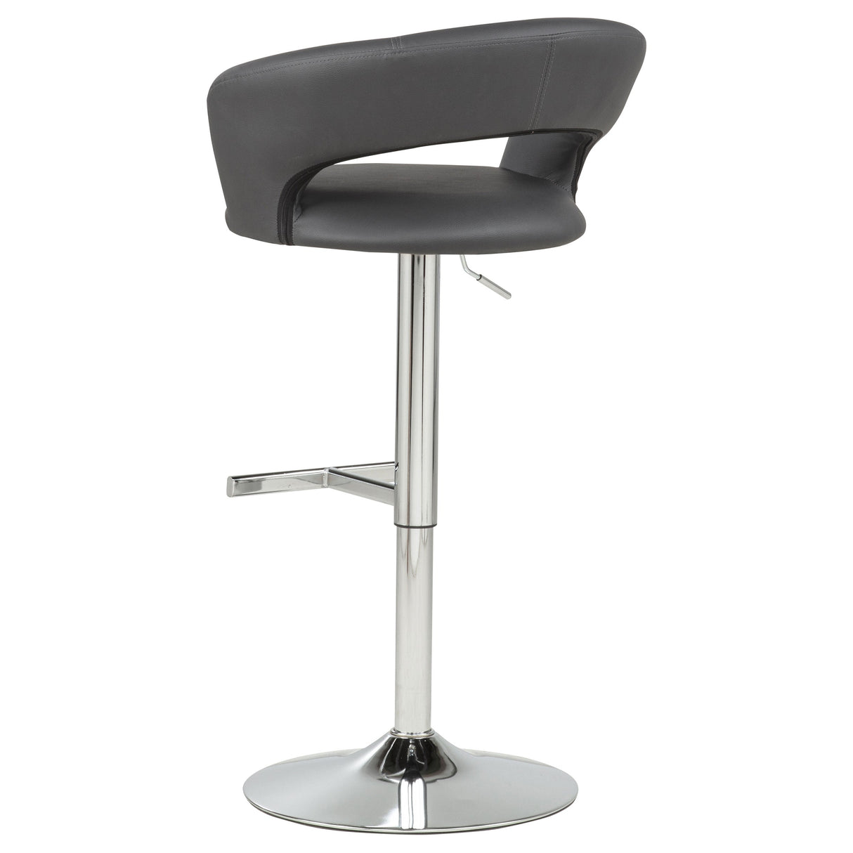 Travia Grey And Chrome Adjustable Leatherette Swivel Bar Stool by Coaster at Eve Furniture