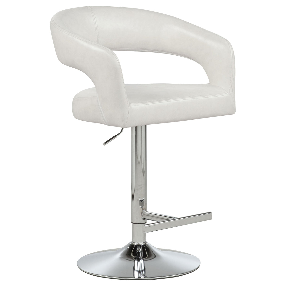 Travia Ivory Leatherette Upholstered Adjustable Bar Stool by Coaster at Eve Furniture