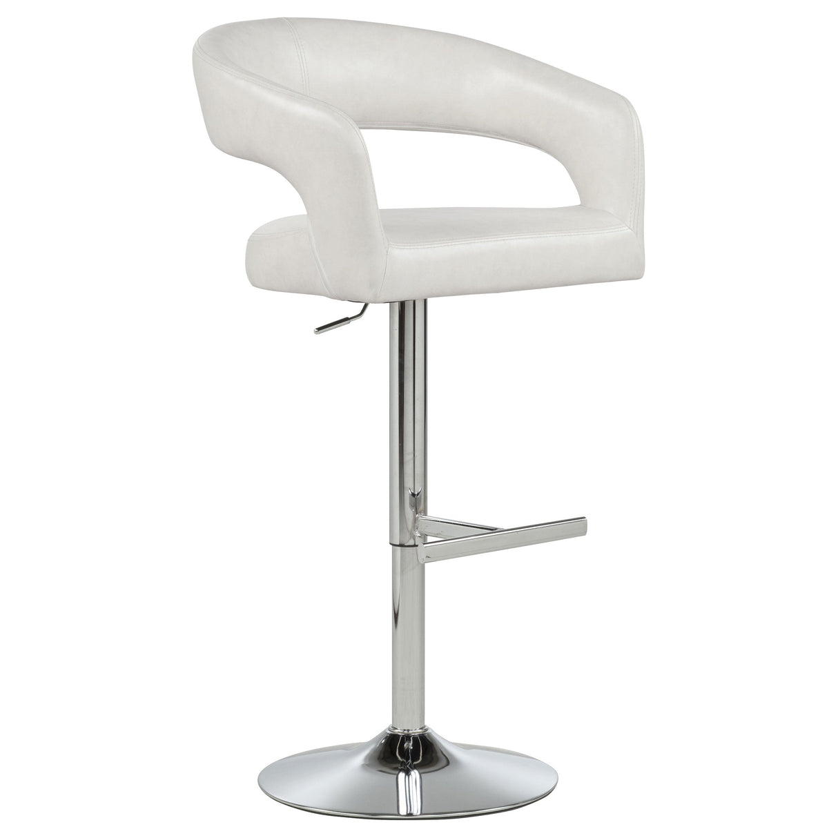 Travia Ivory Leatherette Upholstered Adjustable Bar Stool by Coaster at Eve Furniture