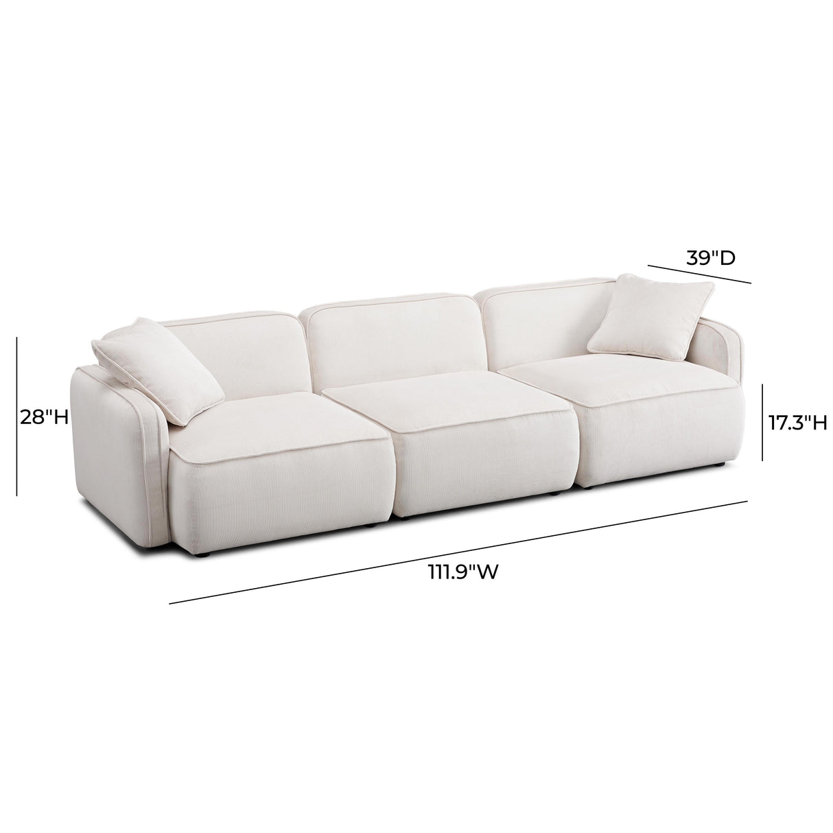 Travie Performance Corduroy Velvet Modular Sofa by TOV Furniture at Eve Furniture