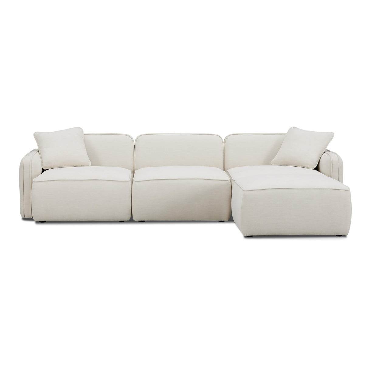 Travie Sand Upcycled Linen 4-Piece Modular Sectional by TOV Furniture at Eve Furniture