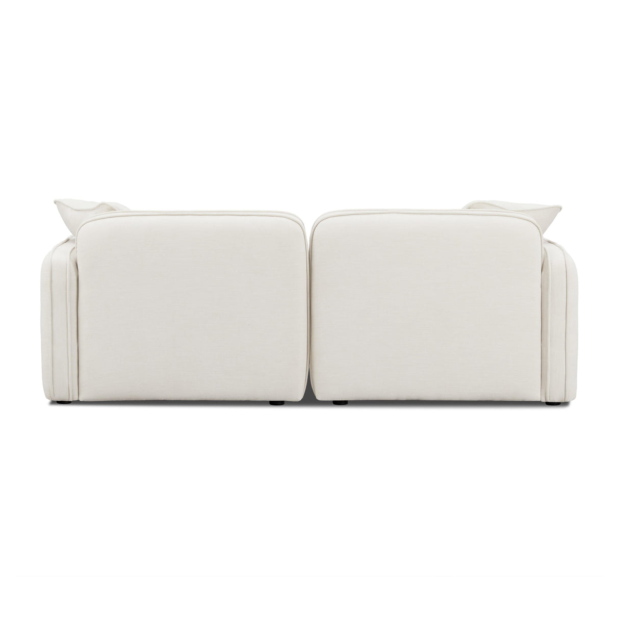 Travie Sand Upcycled Linen Modular Loveseat by TOV Furniture at Eve Furniture