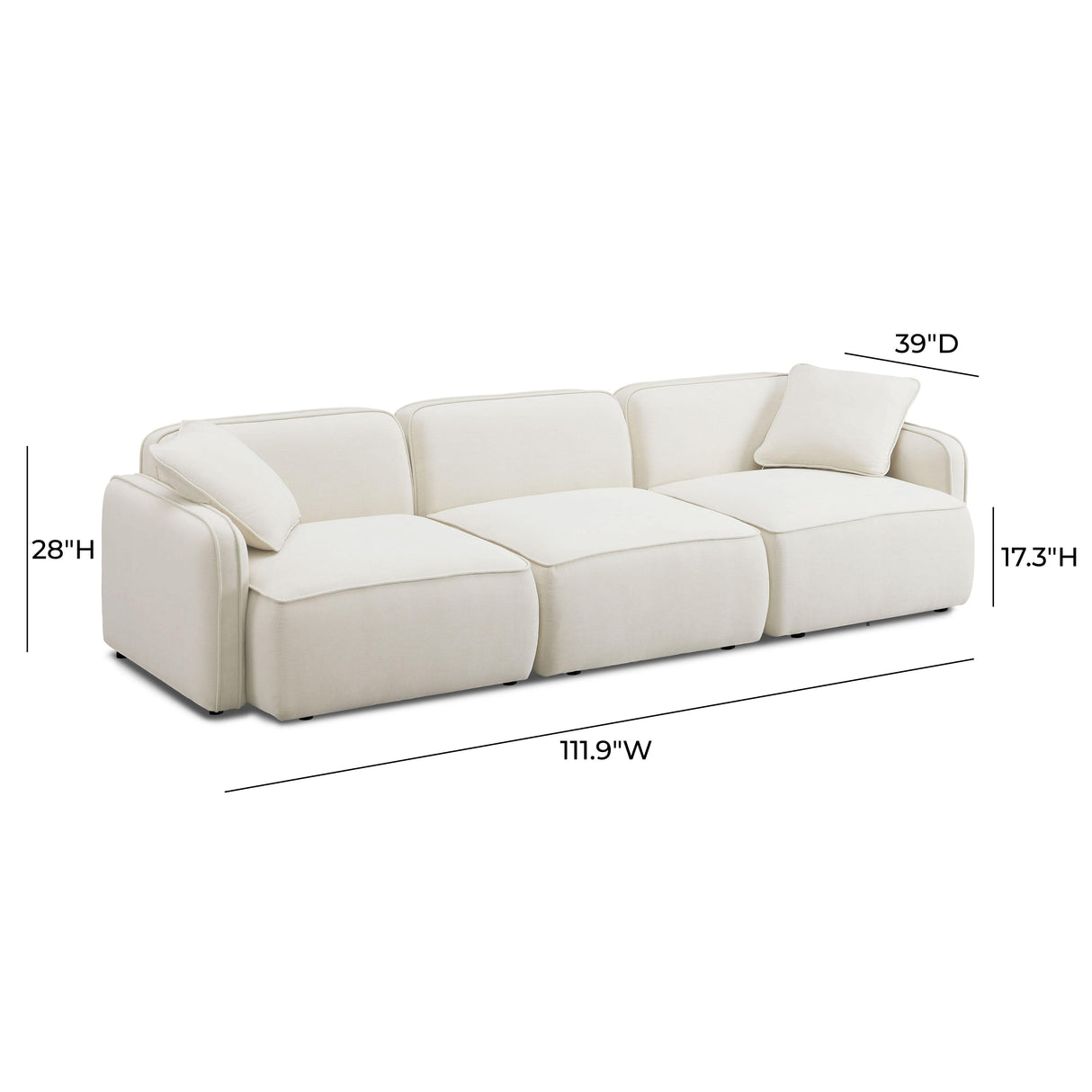 Travie Sand Upcycled Linen Modular Sofa by TOV Furniture at Eve Furniture