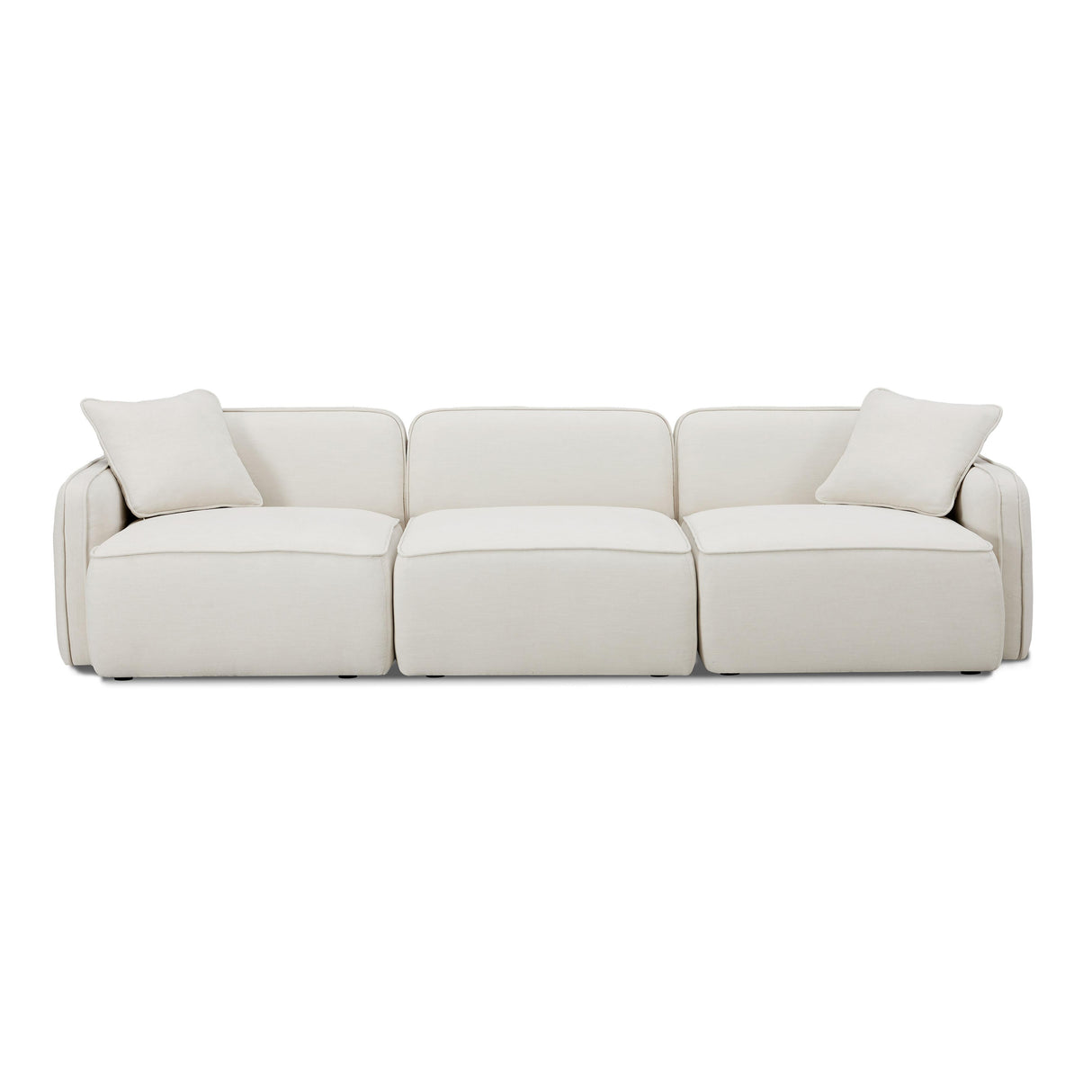 Travie Sand Upcycled Linen Modular Sofa by TOV Furniture at Eve Furniture